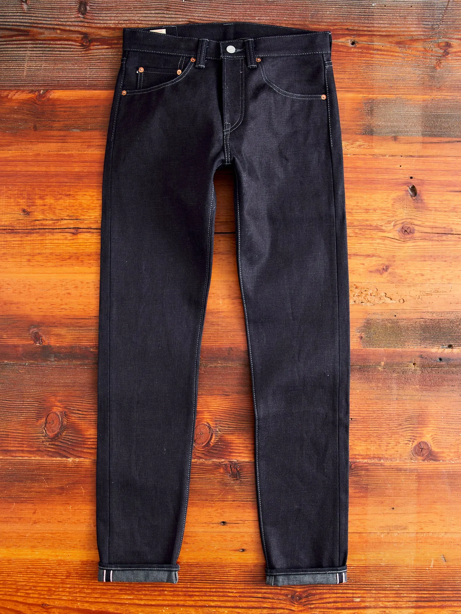 0306-52G "Indigo x Grey" 18oz Selvedge Denim - Tight Tapered Fit