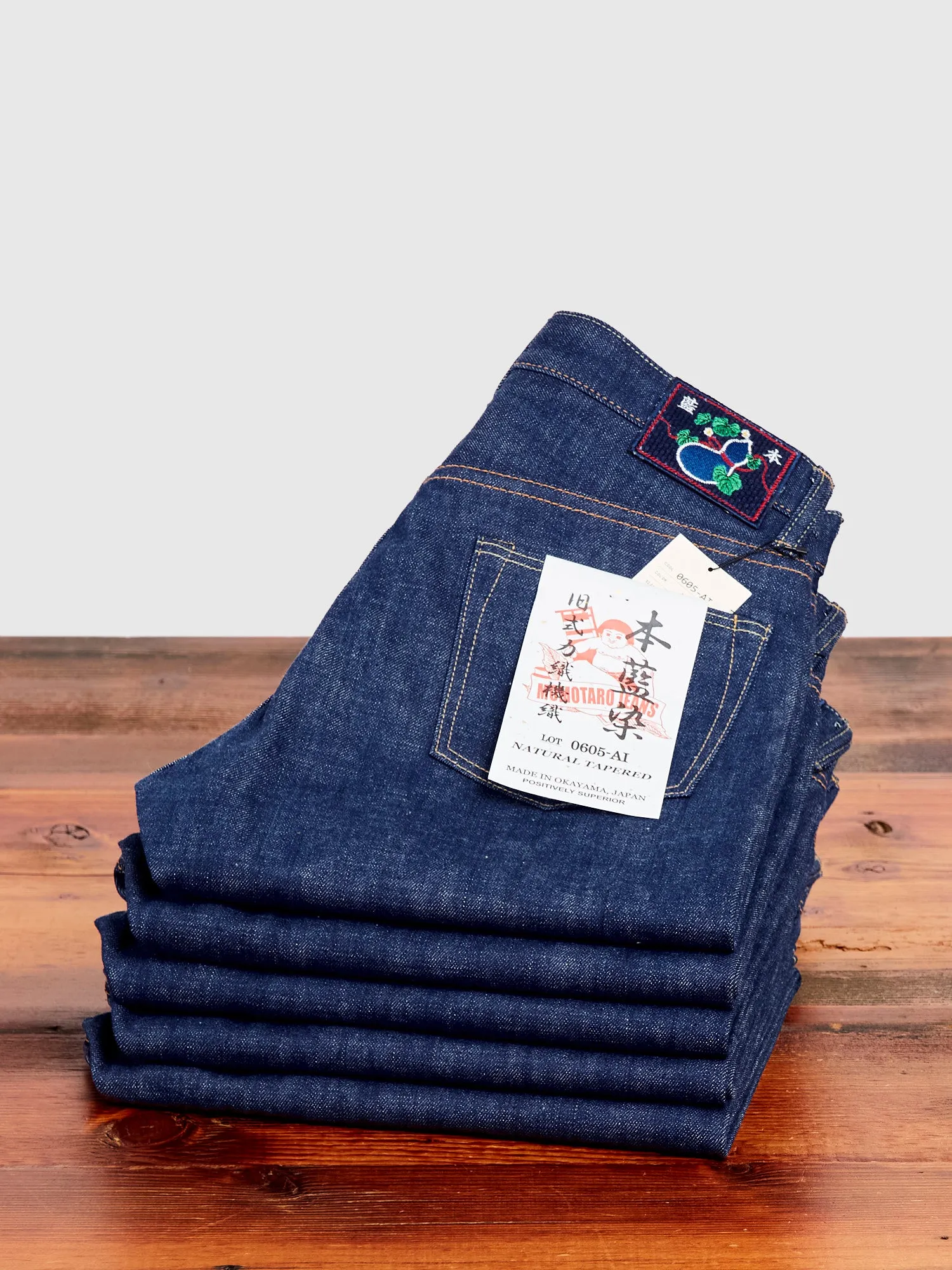 0605-AI "Natural Indigo Aizome" 13.5oz Selvedge Denim - Natural Tapered Fit