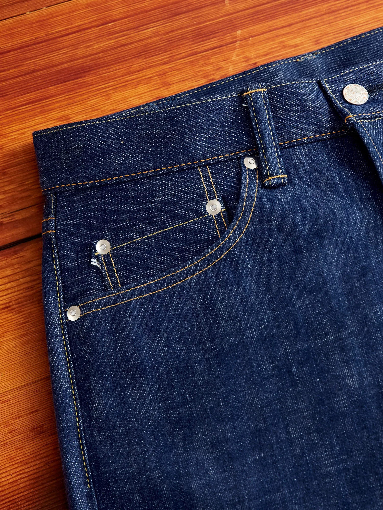 0605-AI "Natural Indigo Aizome" 13.5oz Selvedge Denim - Natural Tapered Fit