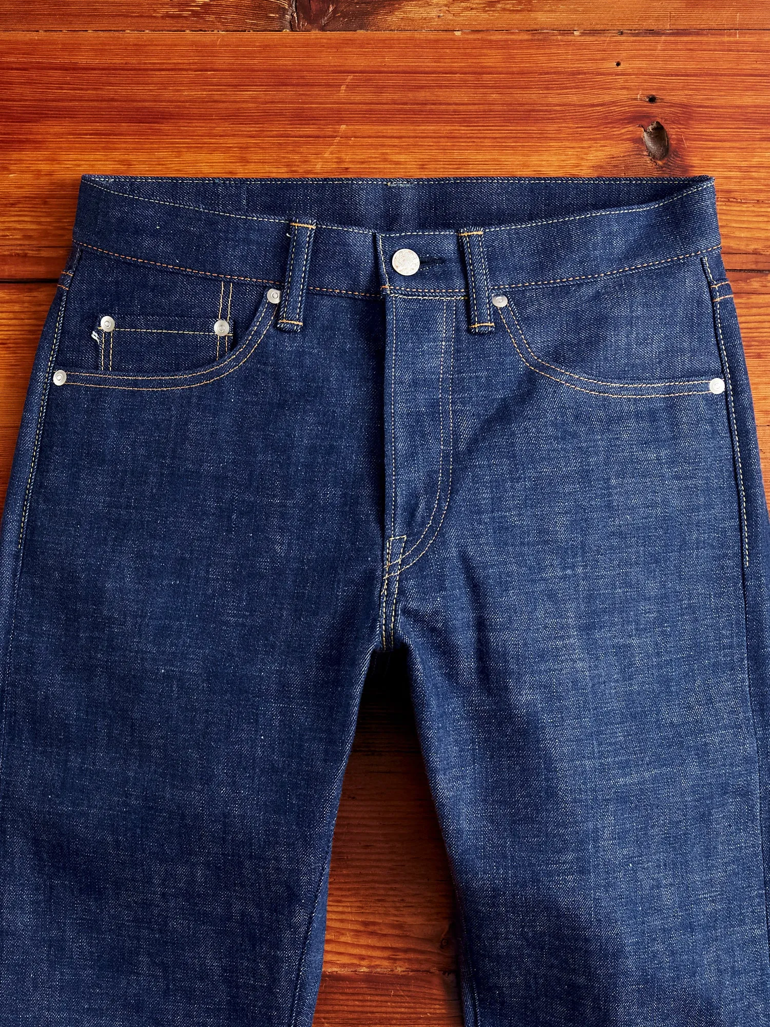 0605-AI "Natural Indigo Aizome" 13.5oz Selvedge Denim - Natural Tapered Fit