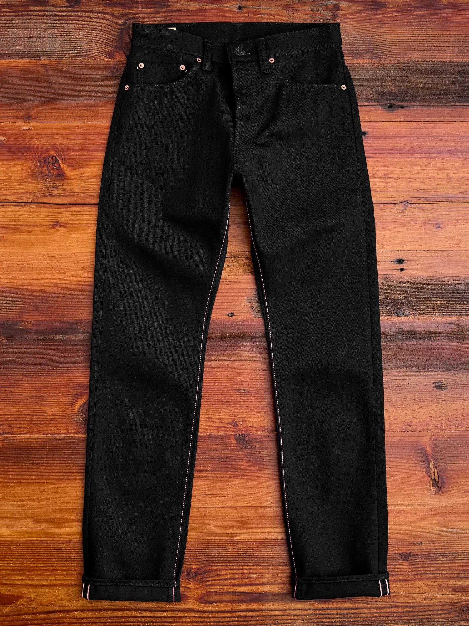 0605-B 15.7oz Black Selvedge Denim - Natural Tapered Fit