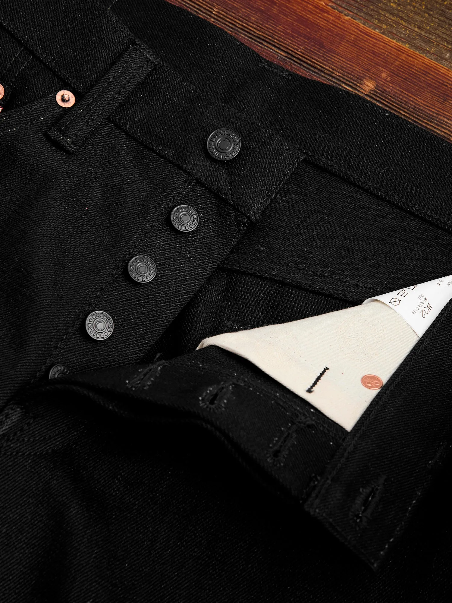 0605-B 15.7oz Black Selvedge Denim - Natural Tapered Fit