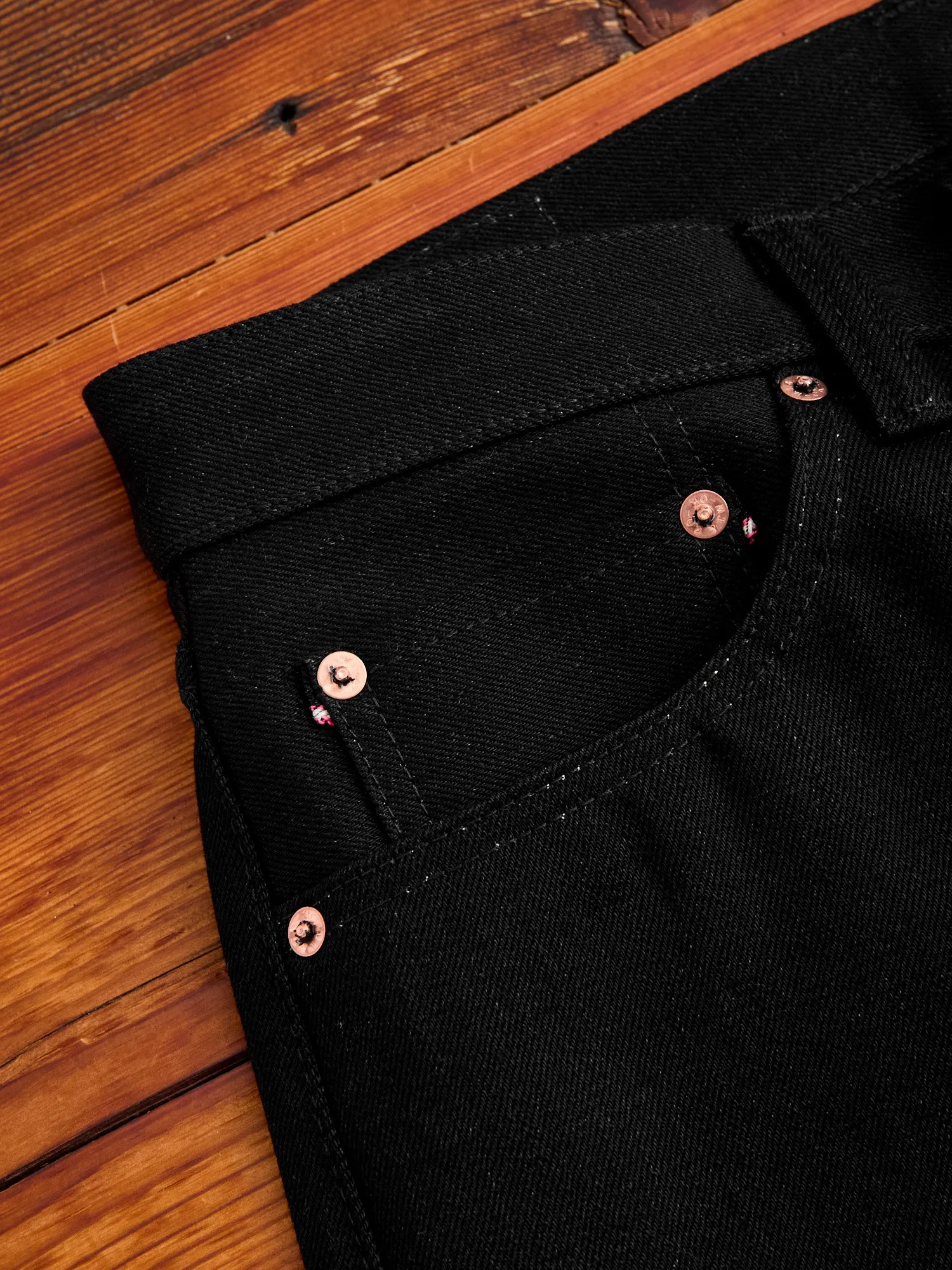 0605-B 15.7oz Black Selvedge Denim - Natural Tapered Fit