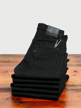 1167-WBK 13oz Rinsed Stretch Double Black Selvedge Denim - Relaxed Tapered Fit