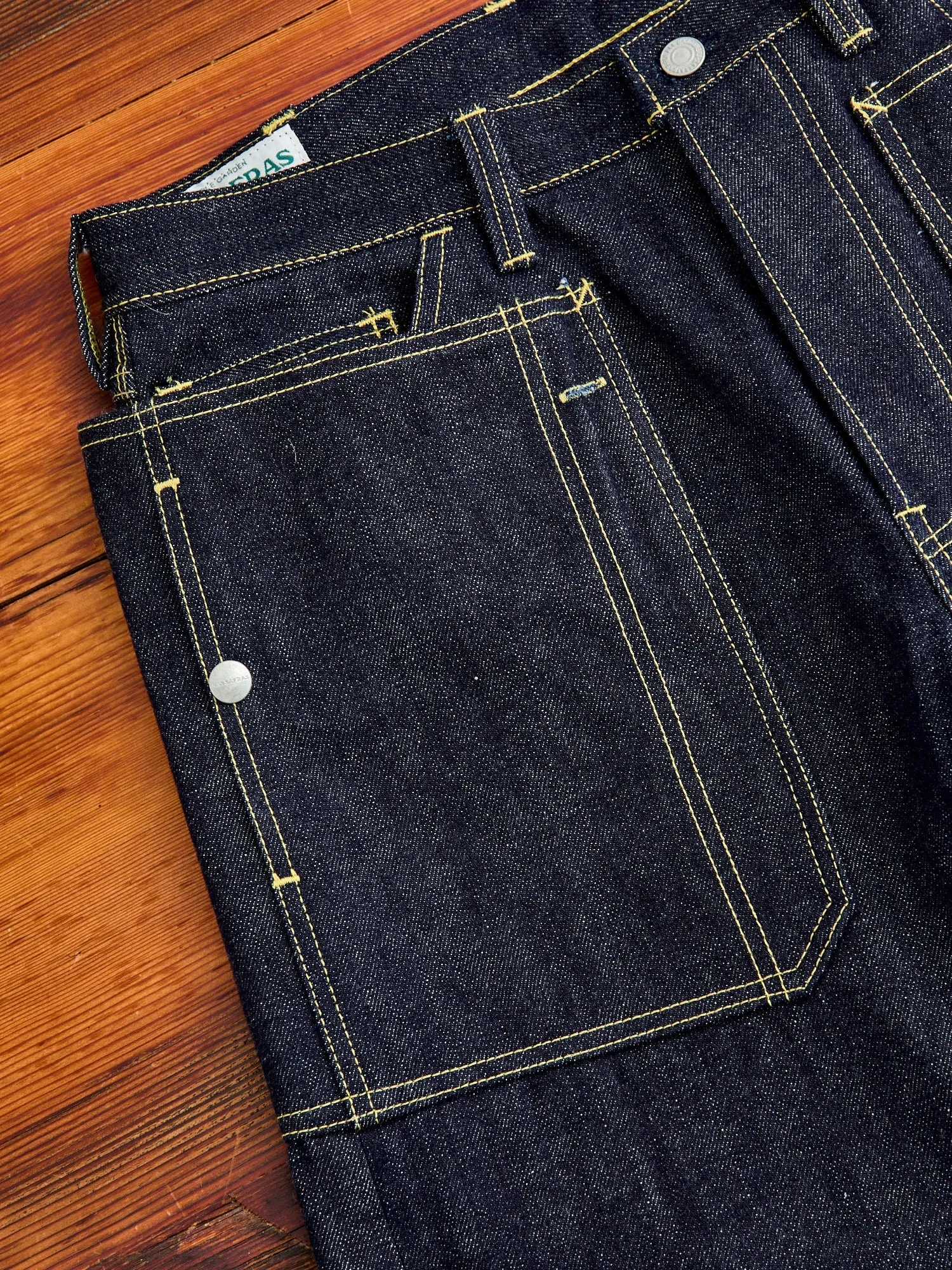 14oz Selvedge Denim Fall Leaf R Pants in Indigo