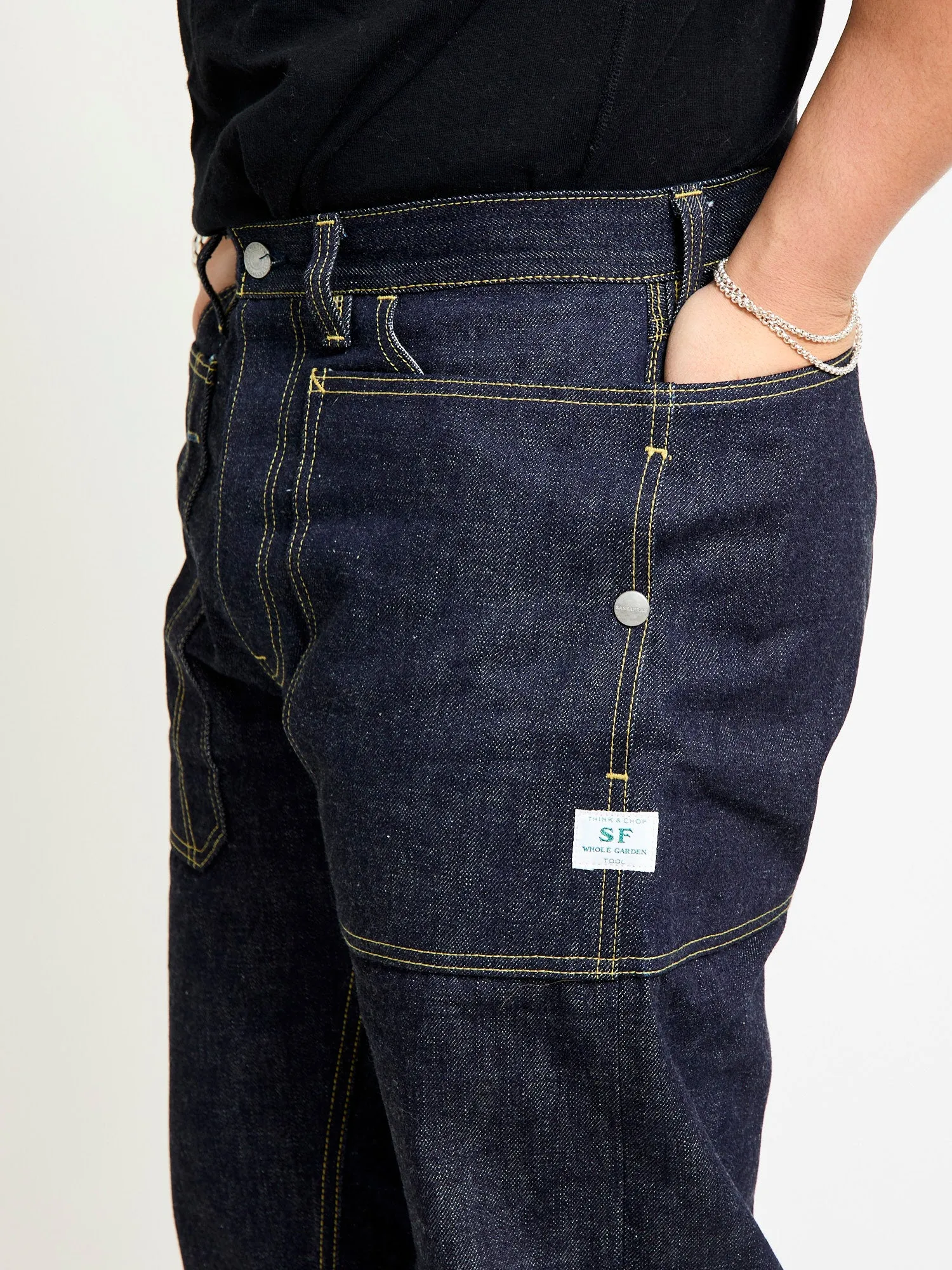 14oz Selvedge Denim Fall Leaf R Pants in Indigo