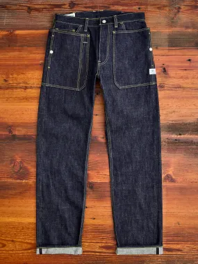 14oz Selvedge Denim Fall Leaf R Pants in Indigo