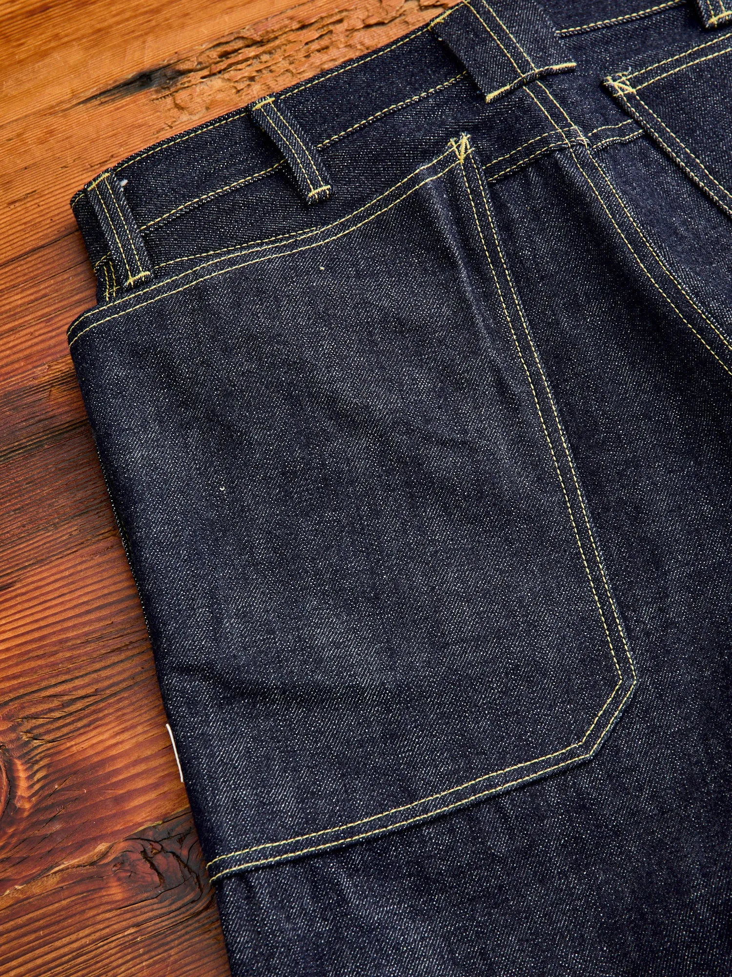 14oz Selvedge Denim Fall Leaf R Pants in Indigo