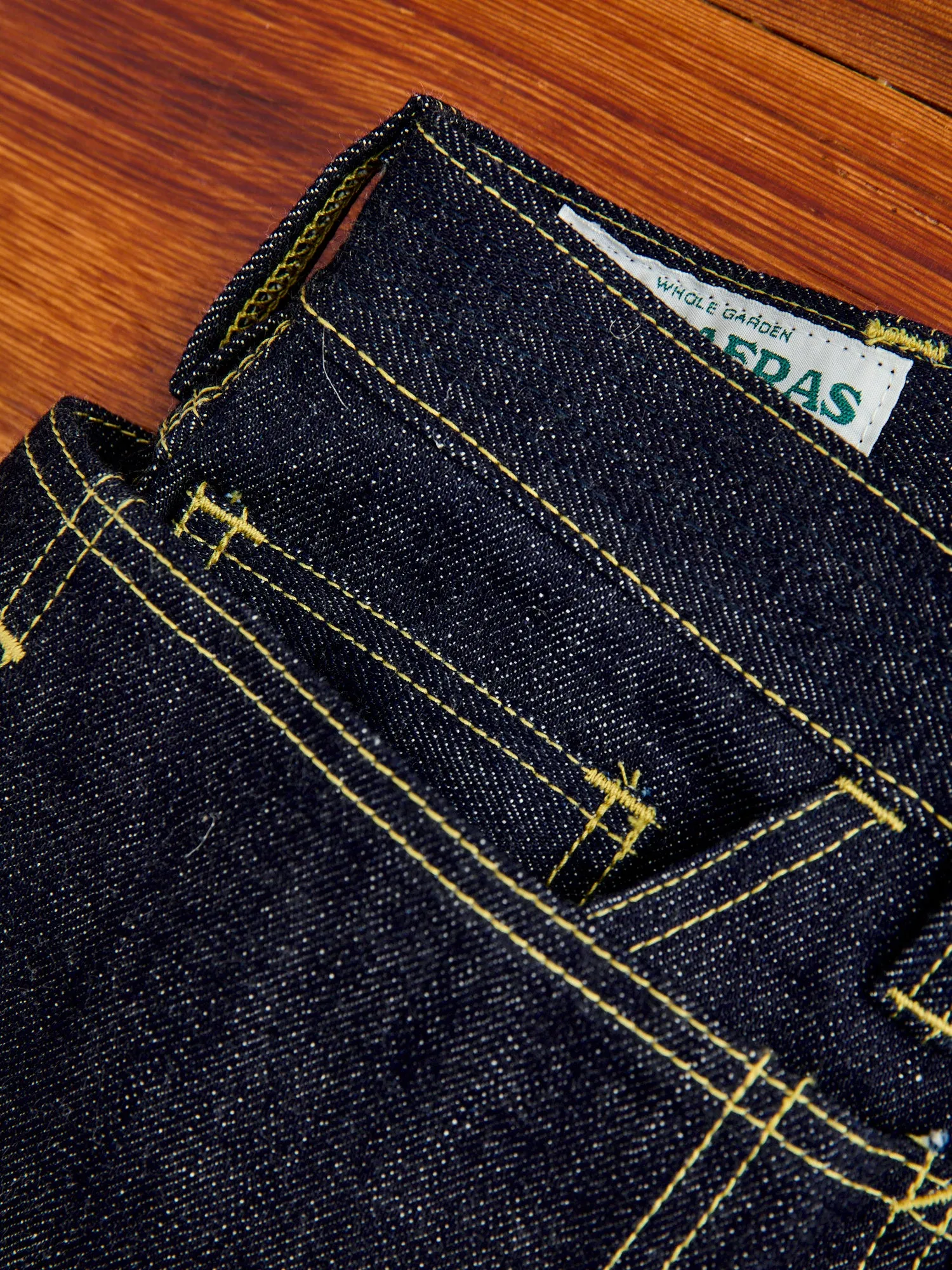 14oz Selvedge Denim Fall Leaf R Pants in Indigo