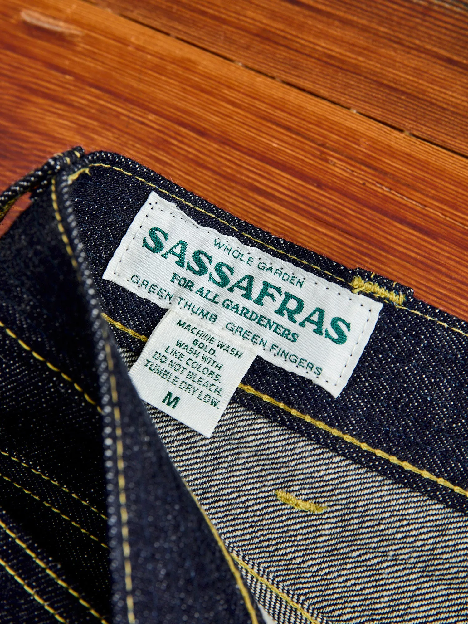 14oz Selvedge Denim Fall Leaf R Pants in Indigo