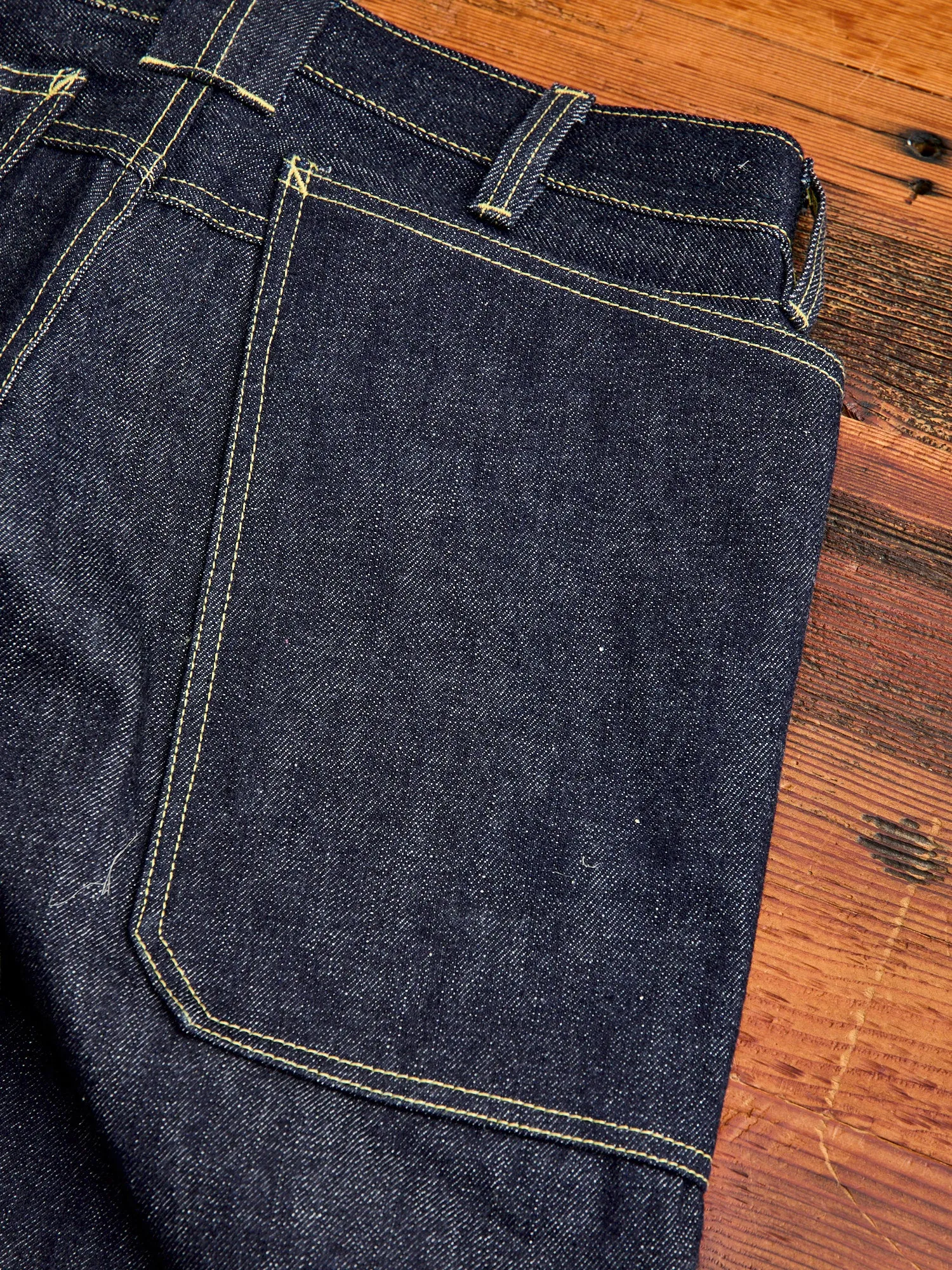 14oz Selvedge Denim Fall Leaf R Pants in Indigo