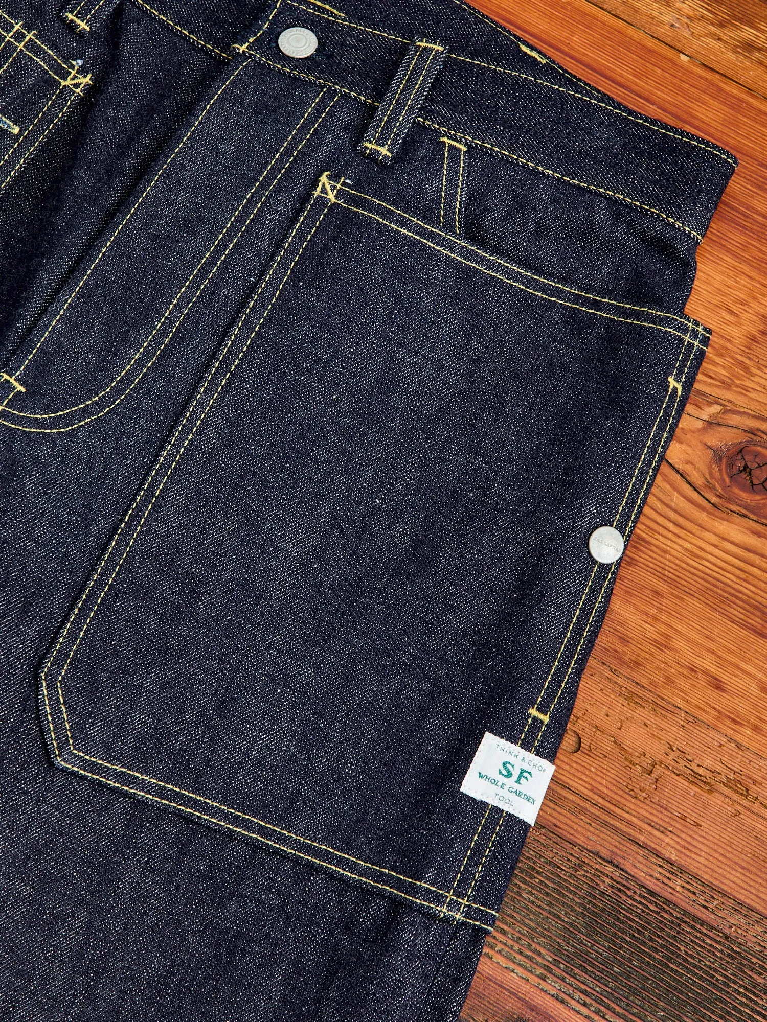 14oz Selvedge Denim Fall Leaf R Pants in Indigo