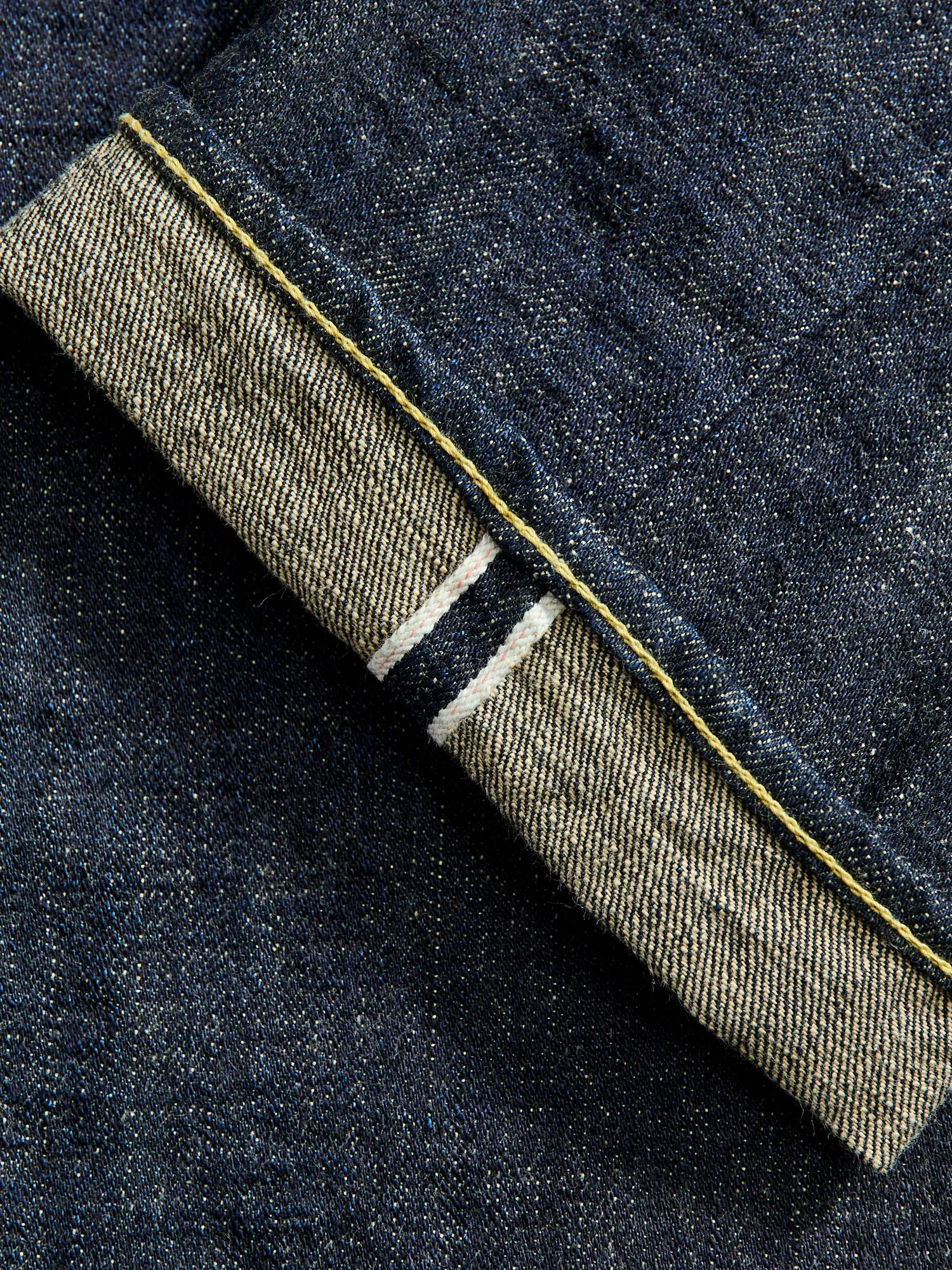 246-14KBE "Blue Oni" Indigo Beige 14oz Selvedge Denim - Clean Straight Fit