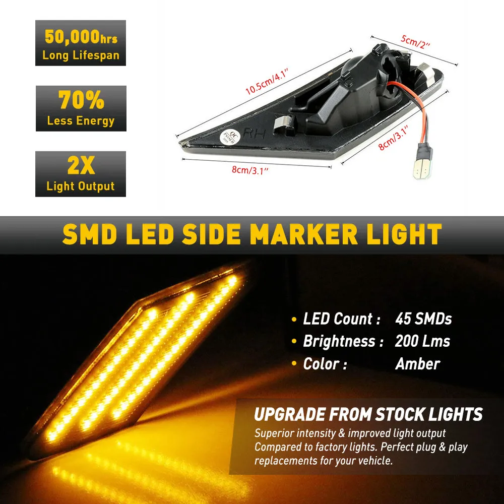 3 Rows LED Strips Dynamic LED Side Marker Lights For 13-20 Subaru BRZ, 13-16 Scion FRS, 17-20 Toyota 86