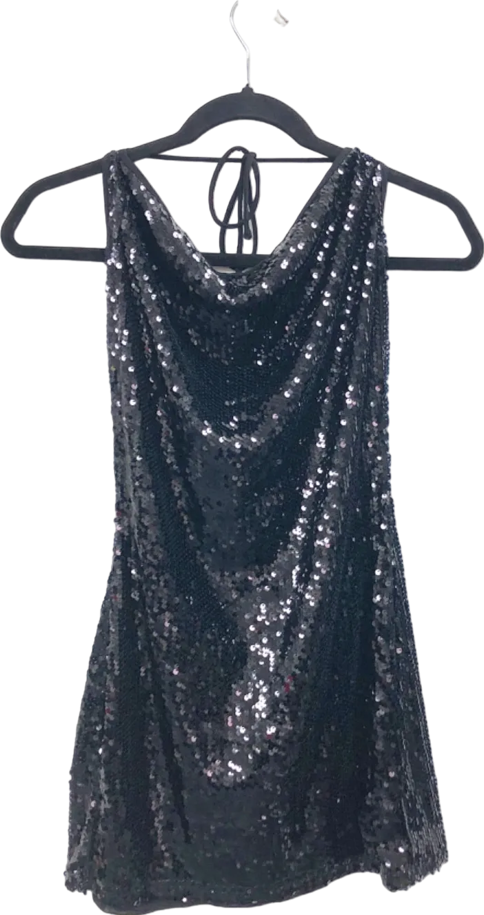 4th Reckless Black Sequin Mini Dress UK 6