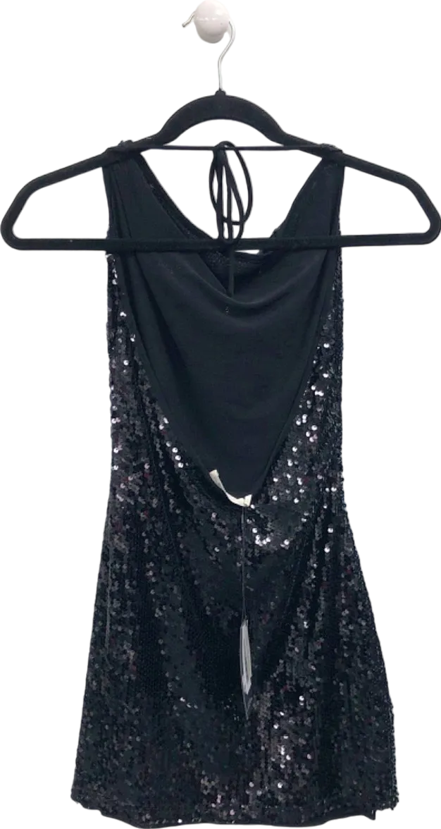 4th Reckless Black Sequin Mini Dress UK 6