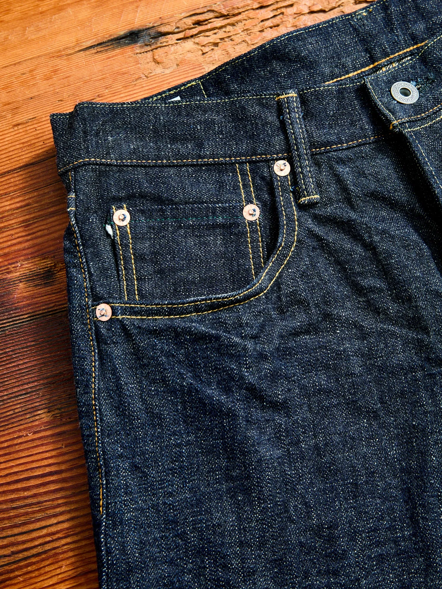 622-14KBE "Blue Oni" Indigo Beige 14oz Selvedge Denim - Relaxed Tapered