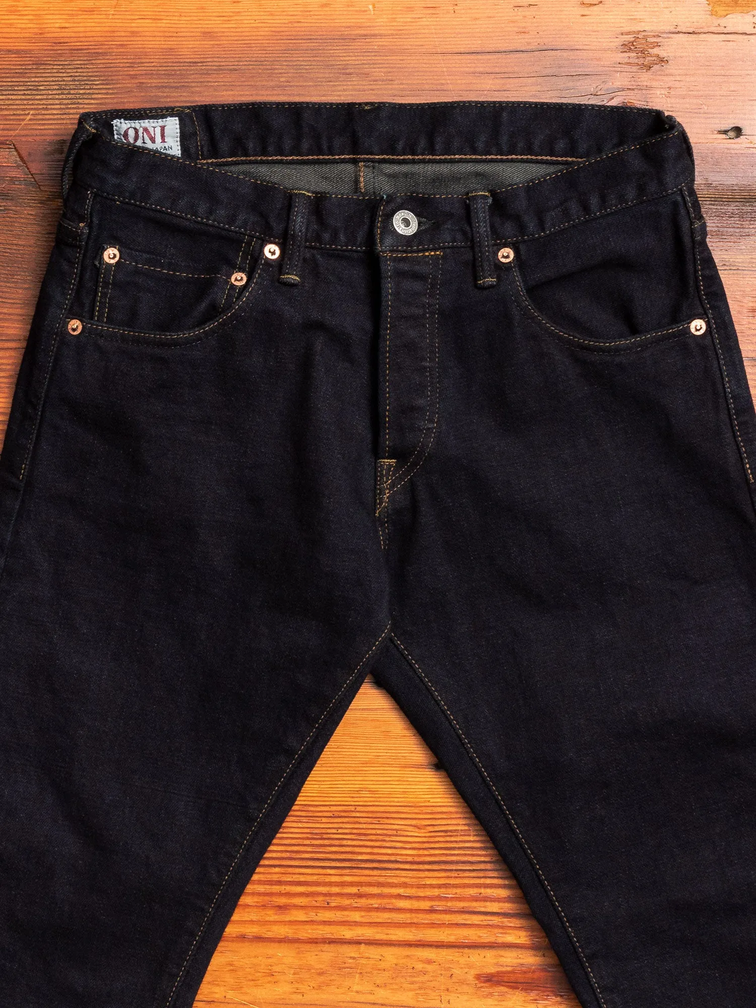 665S-DGY "Charcoal Overdye" 15oz Stretch Selvedge Denim - Relaxed Tapered Fit