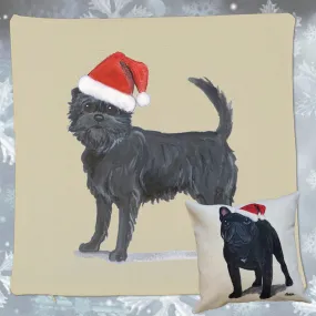 Affenpinscher Santa Pillow Cover