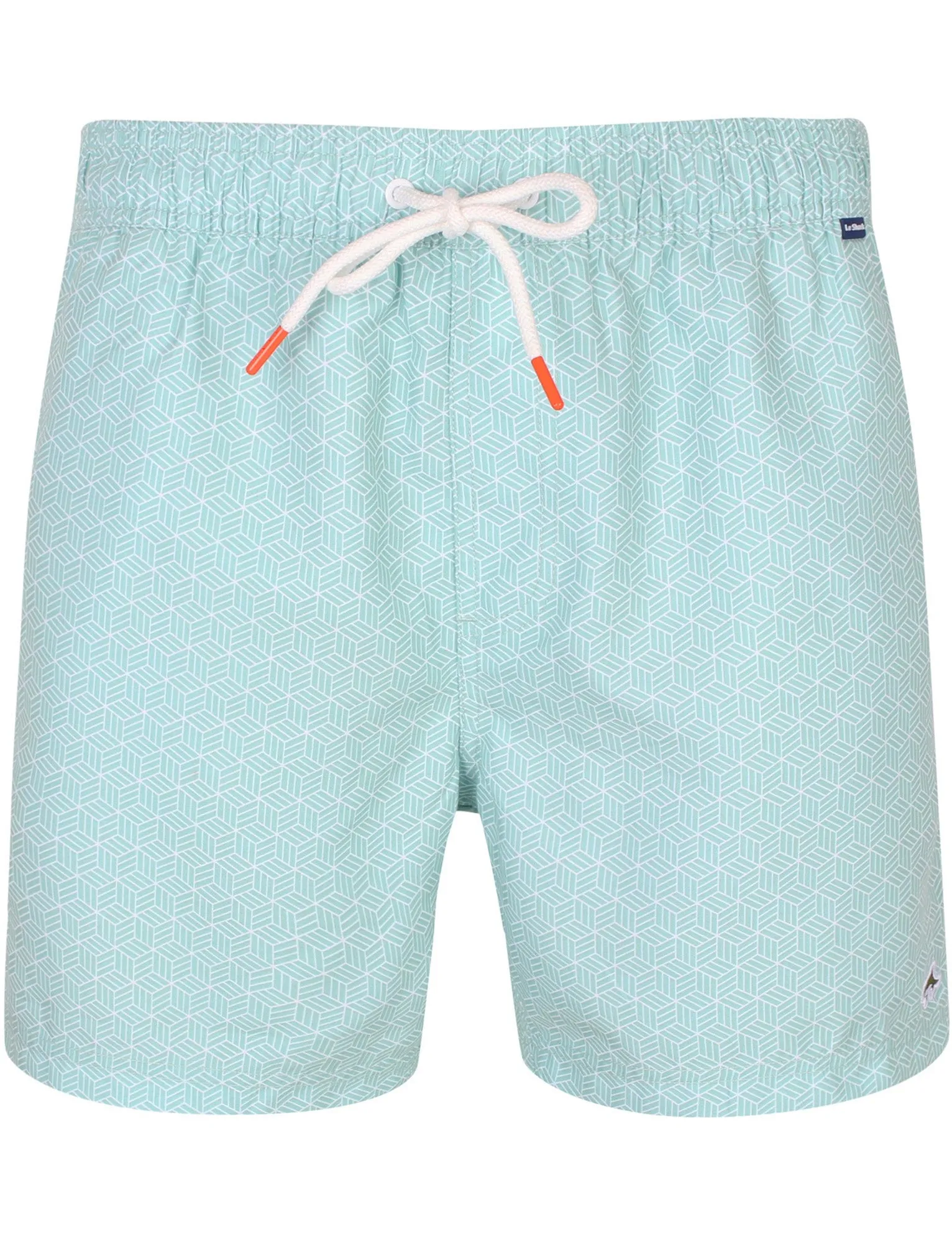 Amadar Geometric Print Swim Shorts In Aquifer - Le Shark