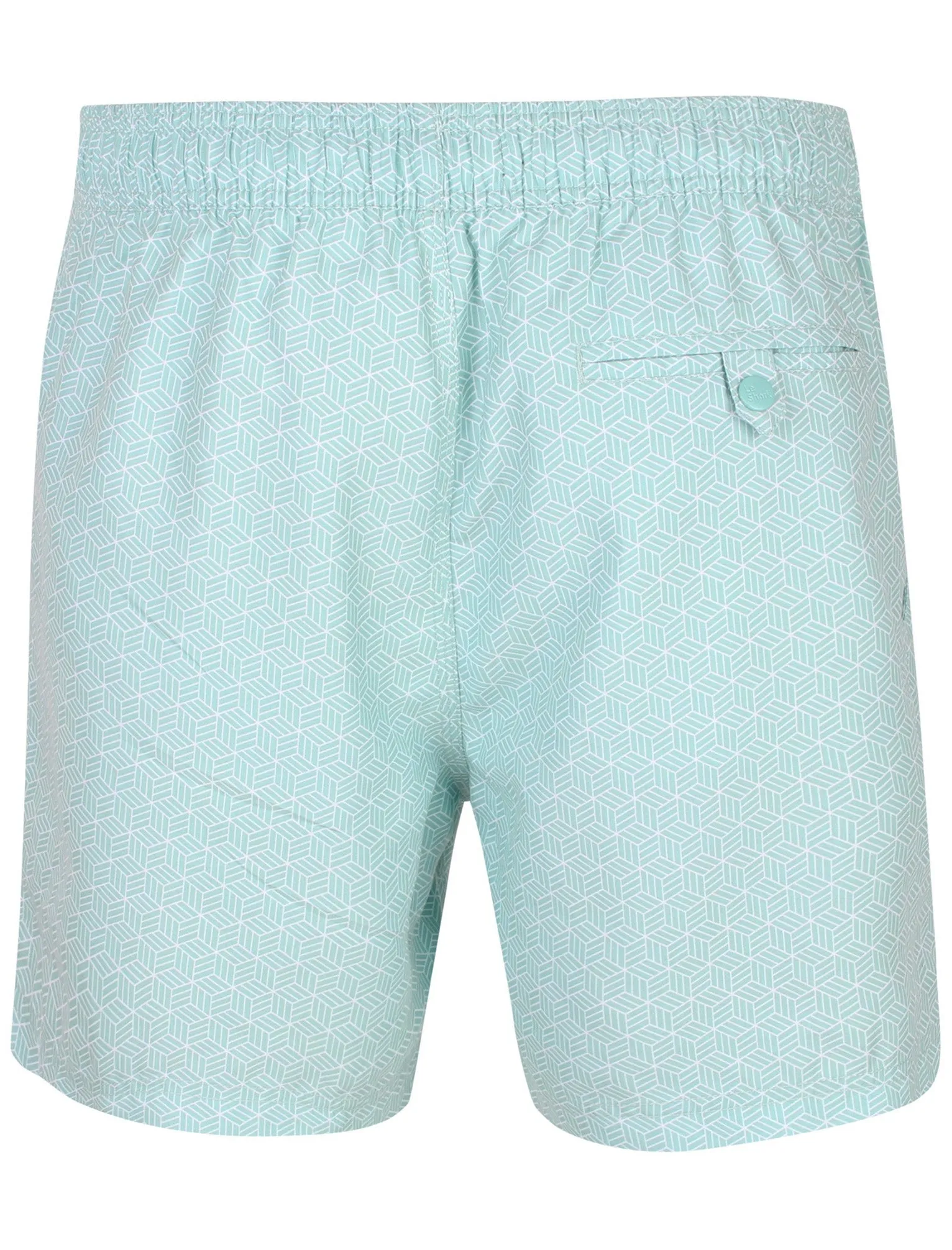 Amadar Geometric Print Swim Shorts In Aquifer - Le Shark