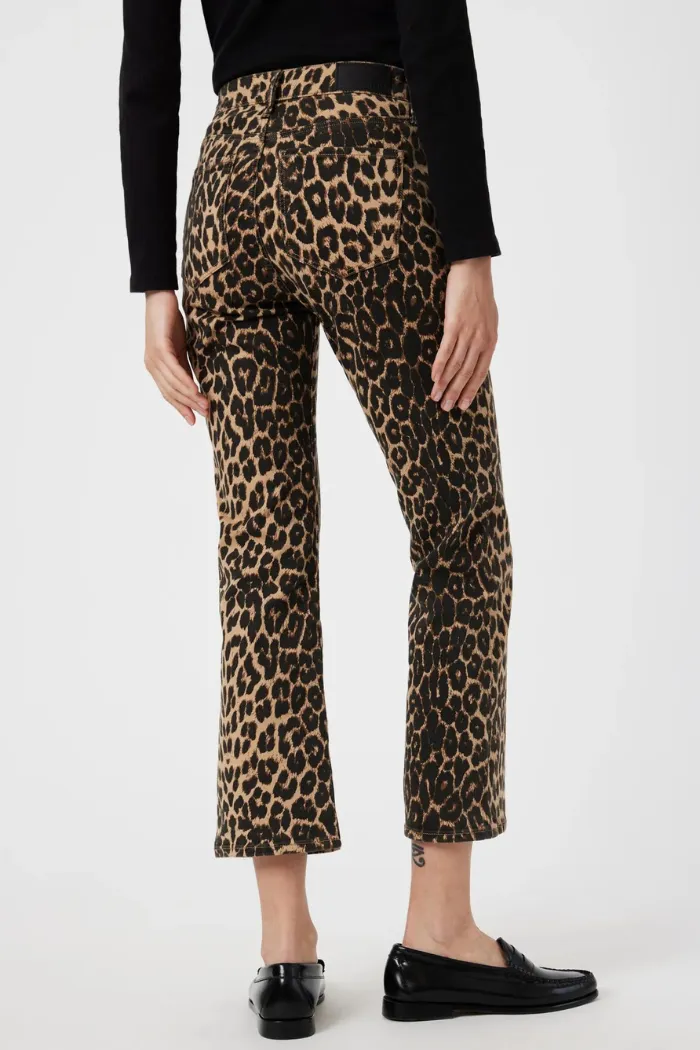 Anika Leopard Cropped Flare Jeans