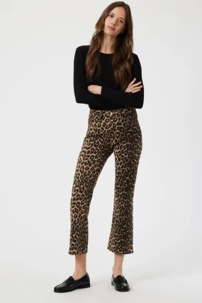 Anika Leopard Cropped Flare Jeans