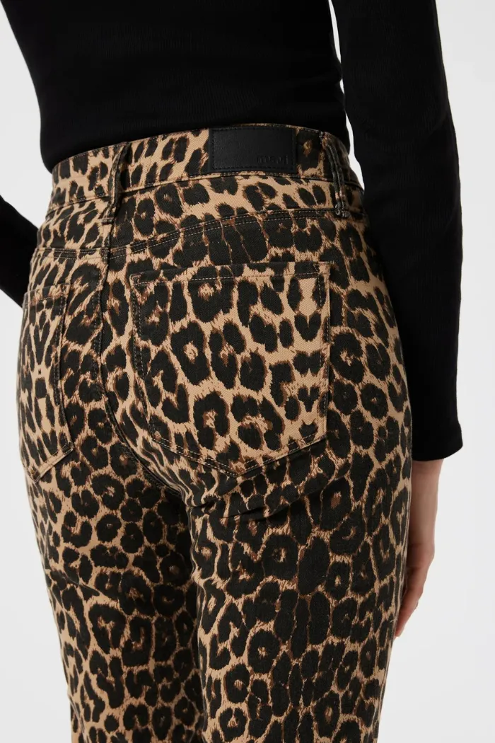 Anika Leopard Cropped Flare Jeans