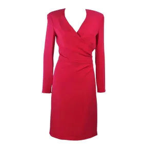 ARMANI Magenta Drape Silk Cocktail Dress Size 8-10