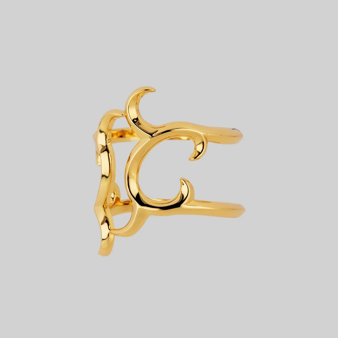 ASTRA. Abstract Open Waves Ring - Gold