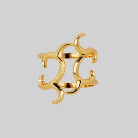 ASTRA. Abstract Open Waves Ring - Gold