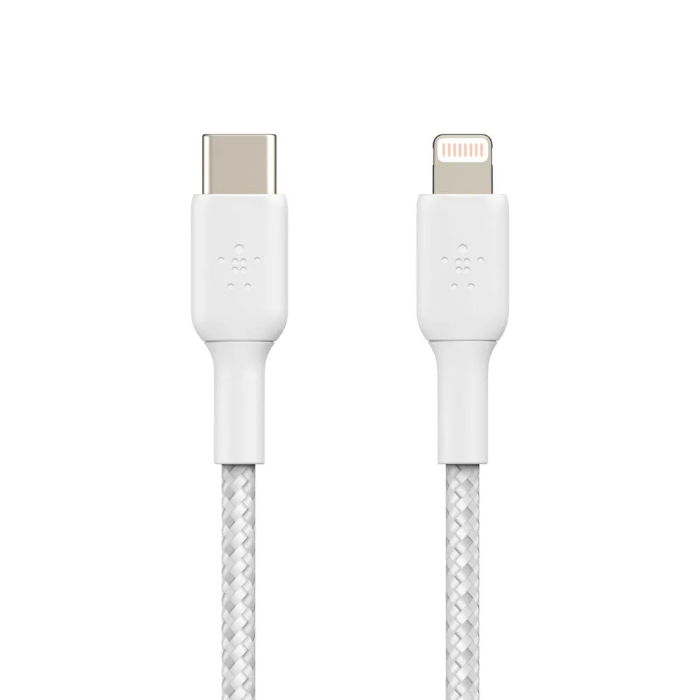 Belkin 1 Meter USB-C to Lightning Cable Boost Charge Braided - White