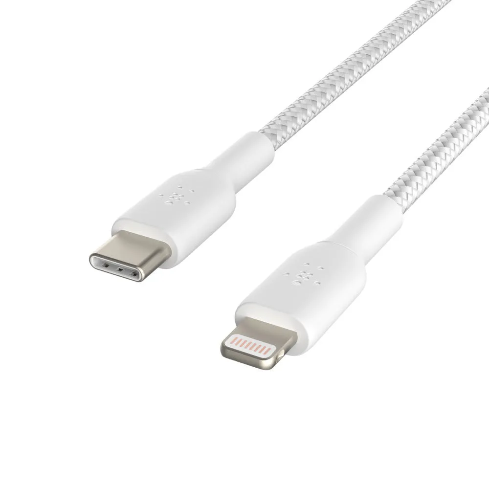 Belkin 1 Meter USB-C to Lightning Cable Boost Charge Braided - White