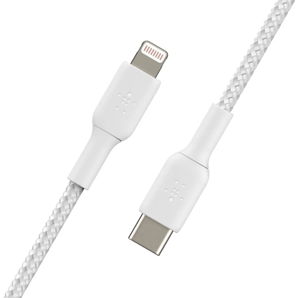 Belkin 1 Meter USB-C to Lightning Cable Boost Charge Braided - White