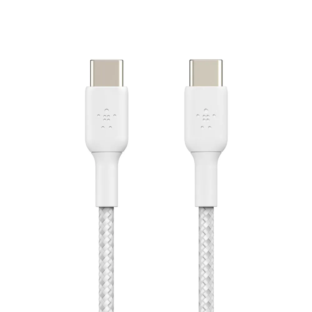 Belkin Boost Charge Braided 1 Meter USB-C to USB-C Cable - White