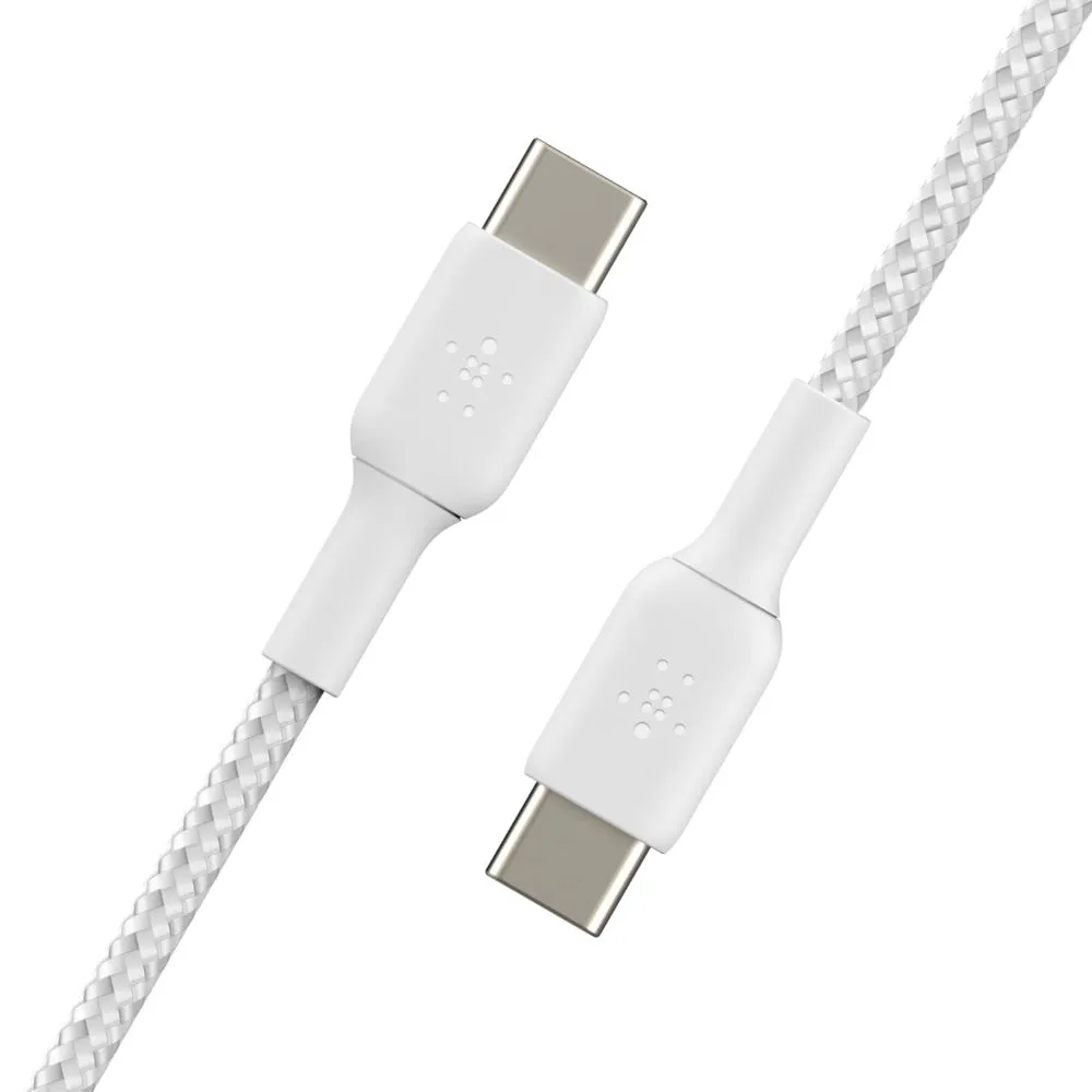 Belkin Boost Charge Braided 1 Meter USB-C to USB-C Cable - White