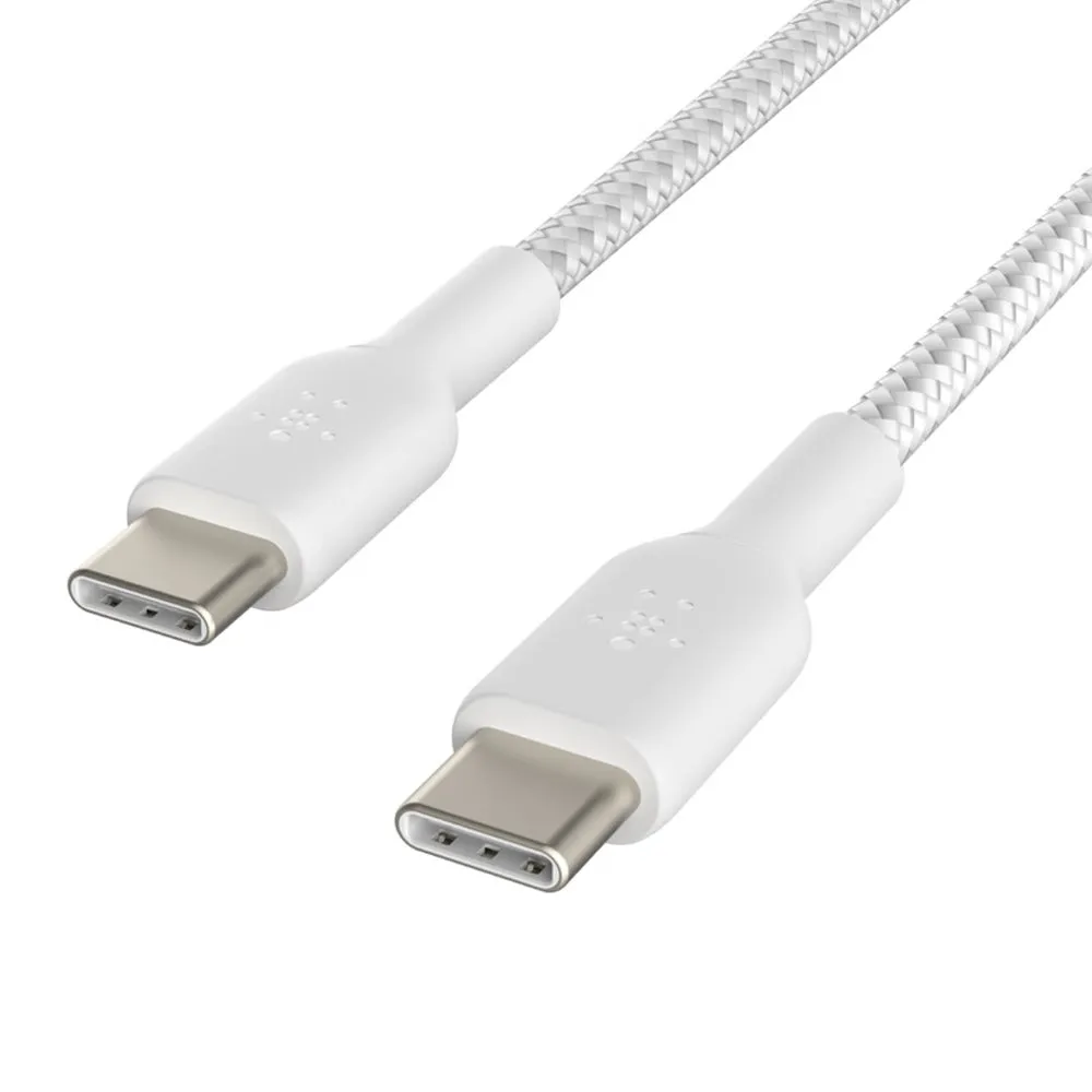 Belkin Boost Charge Braided 1 Meter USB-C to USB-C Cable - White