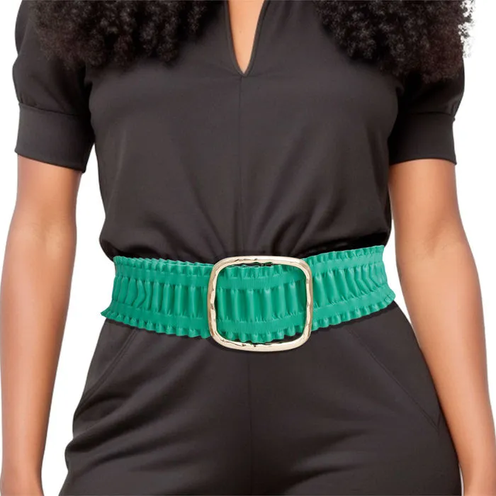 Belt Ruffled Wide Stretch for Women