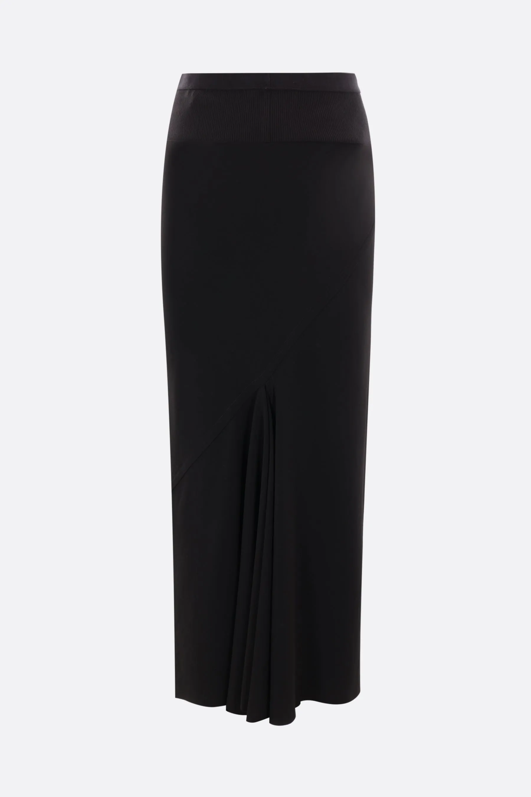 Bias crêpe midi skirt