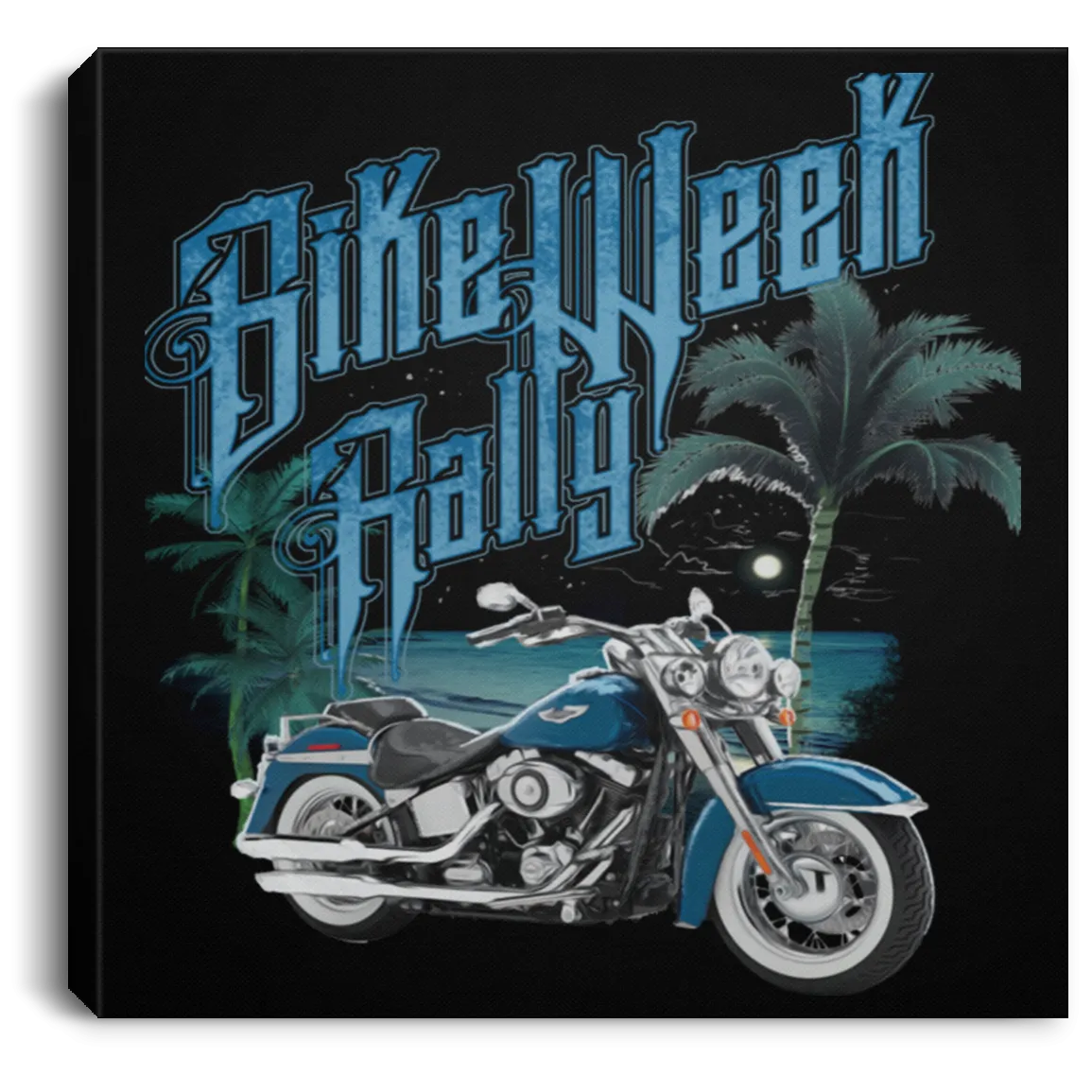 Bike Week Rally Square Canvas Frame .75in