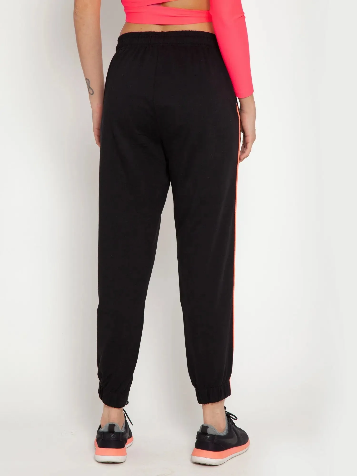 Black with Neon Pink stripe Jogger