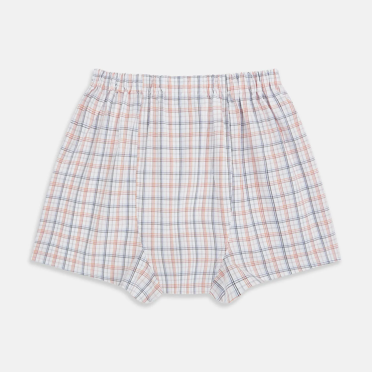 Blue and Orange Multi Graph Check Godfrey Boxer Shorts