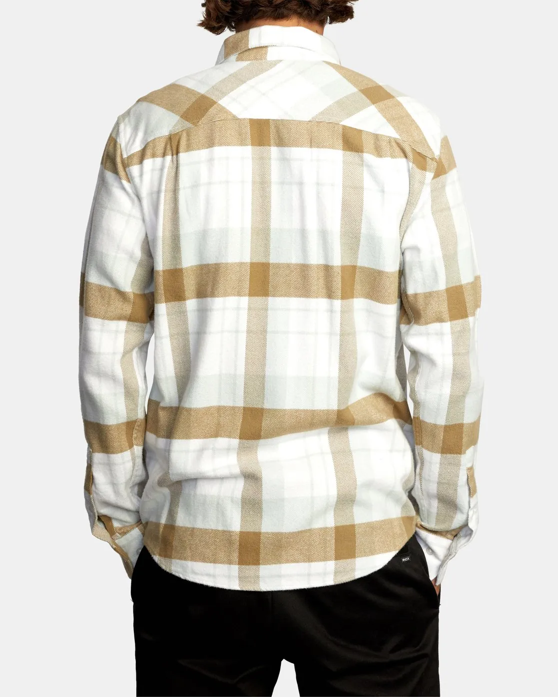 Boys That'll Work Flannel Long Sleeve Shirt - White