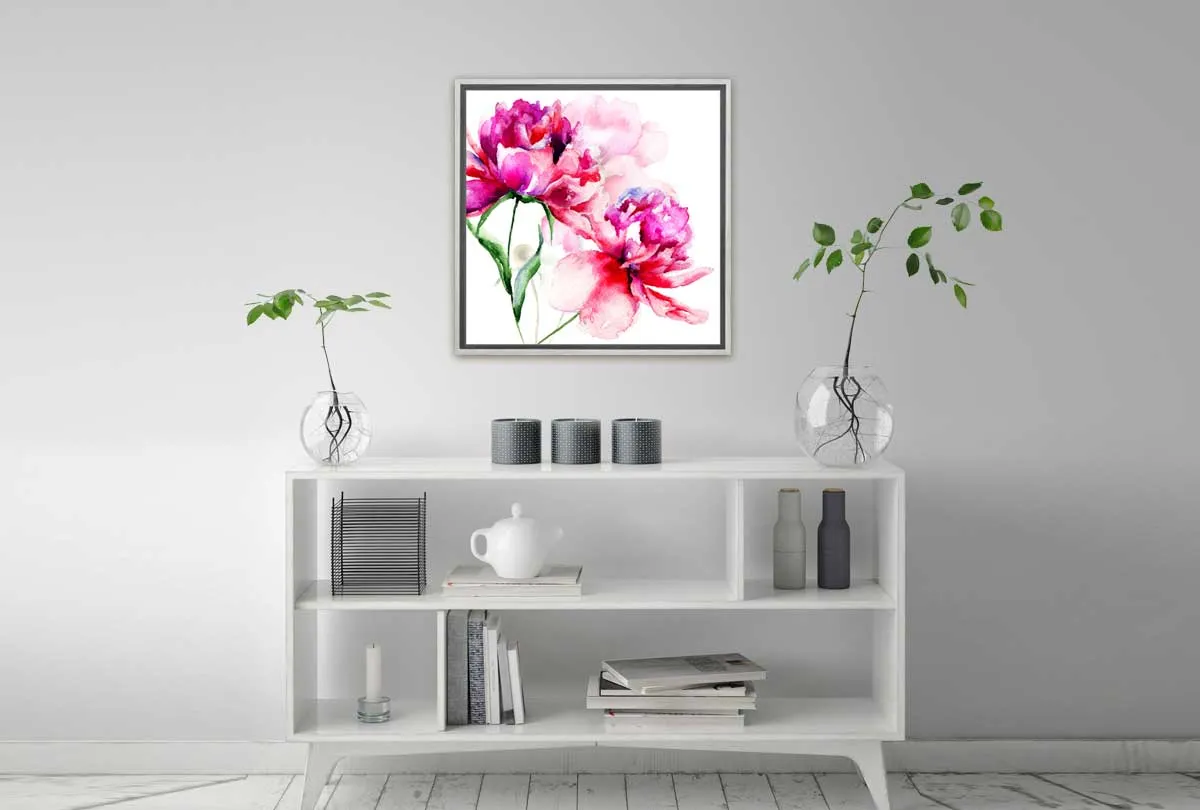 Bright Pink Bloom | Flower Canvas Wall Art Print