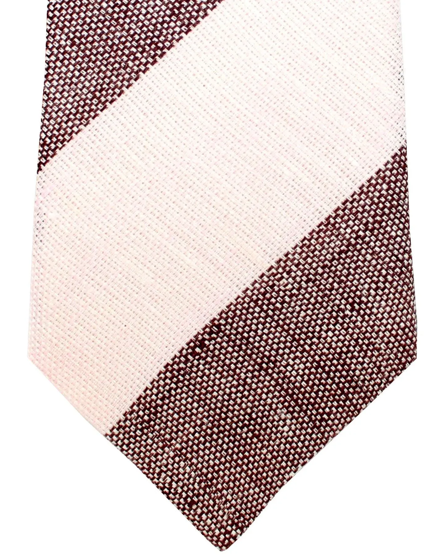 Brunello Cucinelli Linen Necktie Light Pink Stripes FINAL SALE