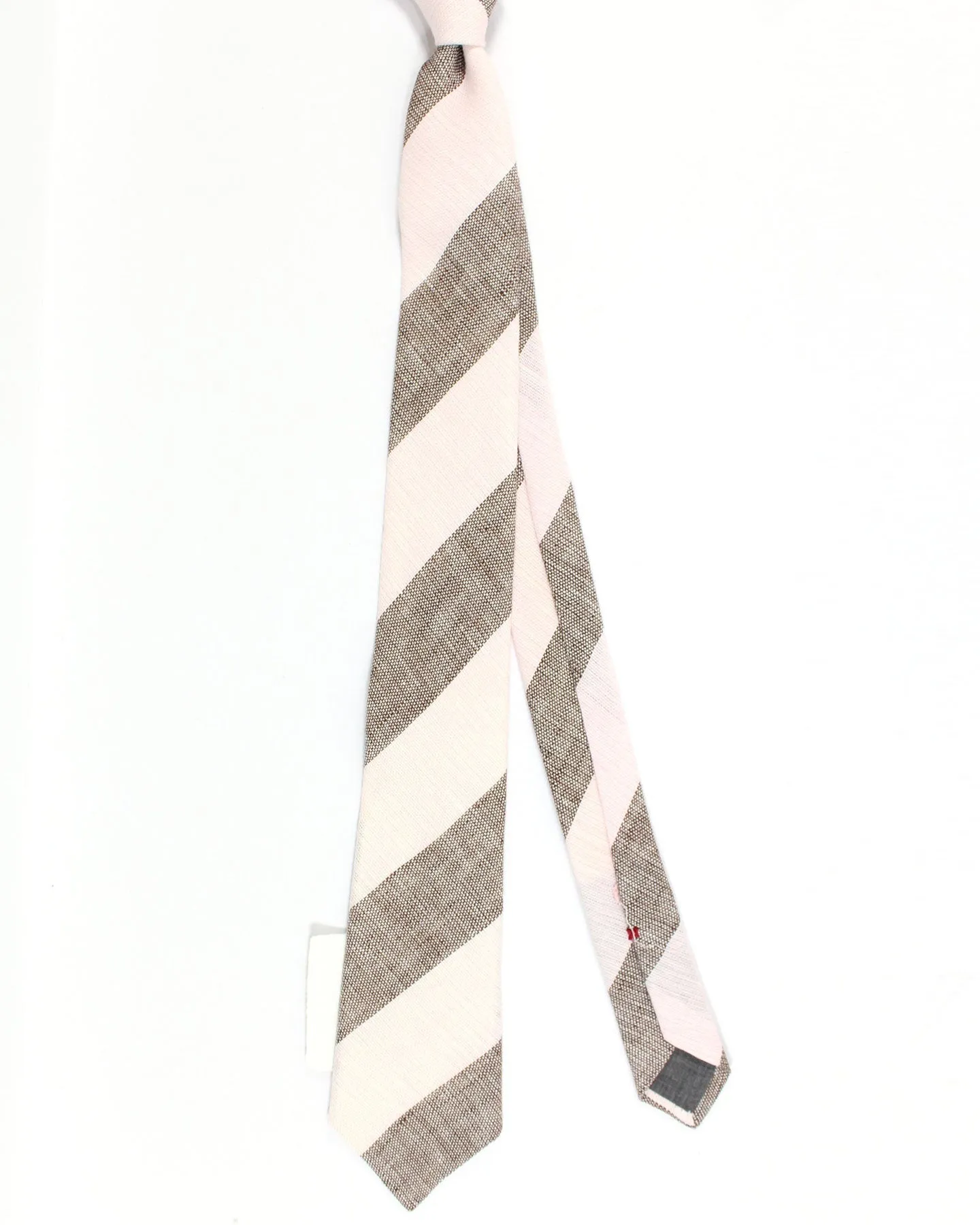 Brunello Cucinelli Linen Necktie Light Pink Stripes FINAL SALE