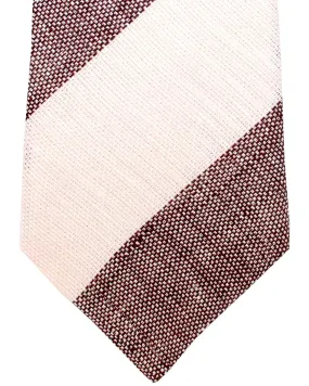 Brunello Cucinelli Linen Necktie Light Pink Stripes FINAL SALE