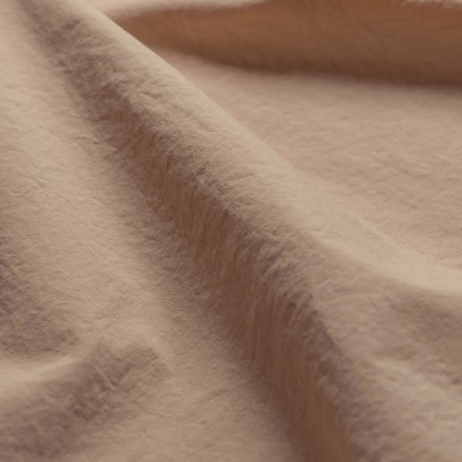 Cafe au Lait Washed Cotton Percale Flat Sheet