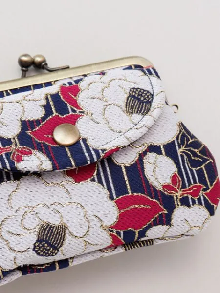 Camellia Stripe Twin GAMAGUCHI Purse