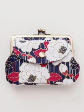 Camellia Stripe Twin GAMAGUCHI Purse